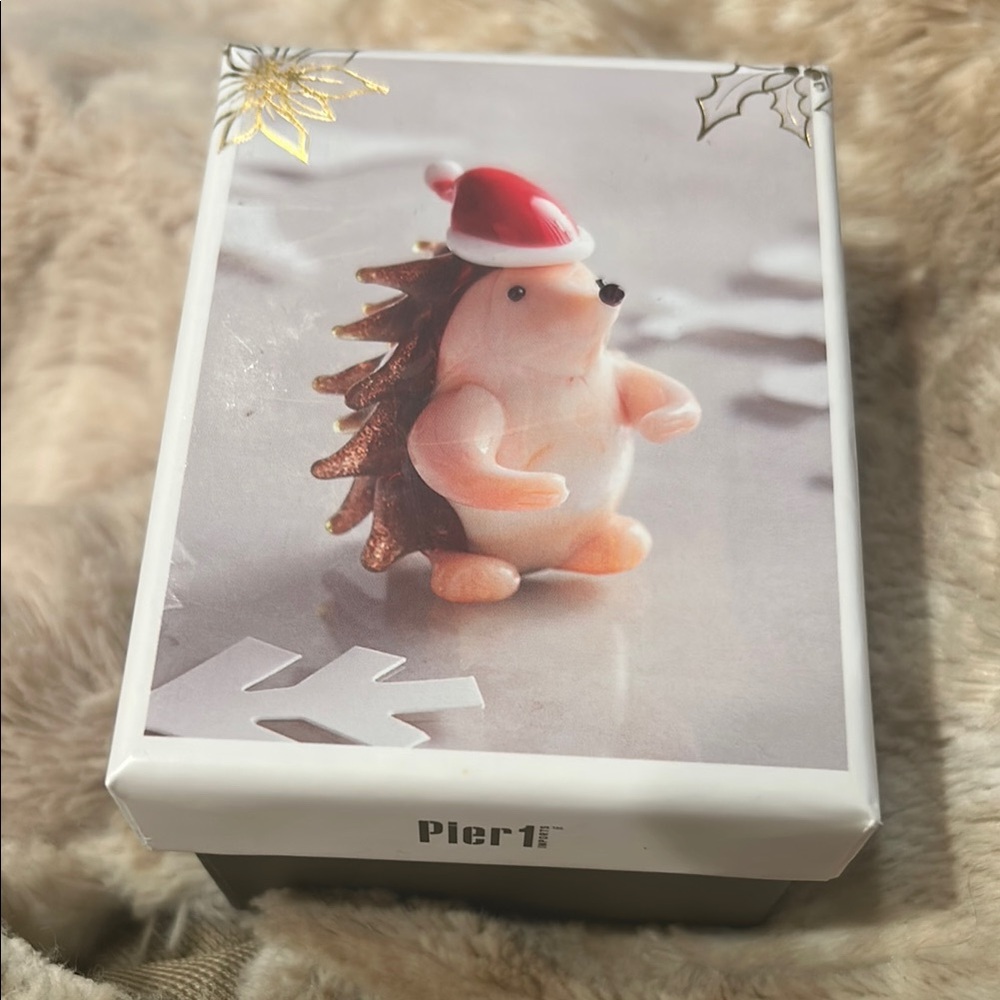 Pier 1 Hedgehog Christmas Ornament